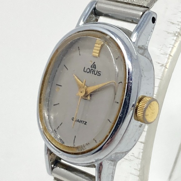 Vintage Lorus Watch Women 16mm Silver Tone V811-5070 Adjustable New Battery 7" - Picture 4 of 16